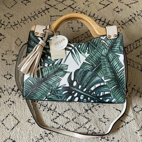 NWT Beatiful boho tropical leaf wood purse - Picture 4 of 10